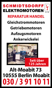 Schmidtsdorff Elektormotoren, Rparartur Handel, Gleichstrommotoren, Getirebemotoren, Aufzugsmotoren, Elektrowerkzeuge, Ankerwickelei Berlin Moabit