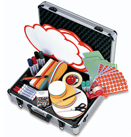 Präsentationskoffer, mit allem, was man für eine Präsentation in Berlin benötigt