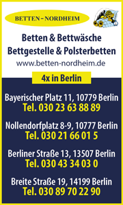 Betten Nordheim Betten und Bettwäsche, Bettgestelle und Polsterbetten vier mal in Berlin